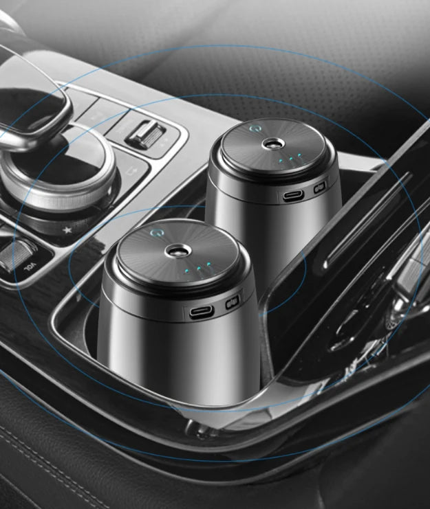 Compact aroma diffusers in the car center console